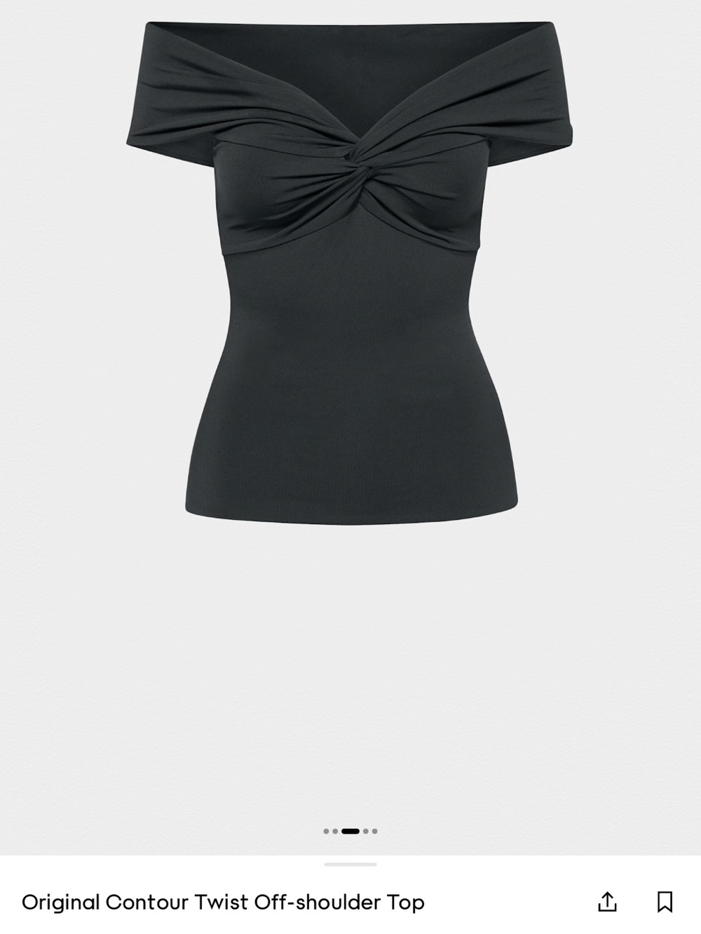 Aritzia Contour Twist Off Shoulder Top Small Black